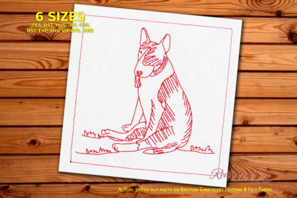 A Designer's Review of the Bull Terrier Sitting Alone Embroidery