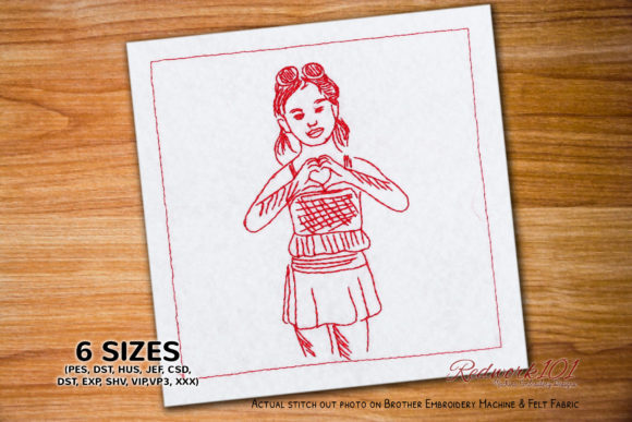 An Embroidery Designer’s Review of Cute Girl Making a Heart