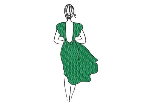 Evaluating the Elegant Woman Silhouette Embroidery Design